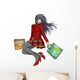 Shopping Girl in Christmas - Anime Style Wall Decal
