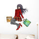 Shopping Girl in Christmas - Anime Style Wall Decal