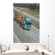 timber delivering truck on highway Wall Mural