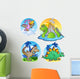 Four Cartoon Dinosaurs Wall Decal