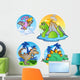 Four Cartoon Dinosaurs Wall Decal