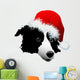 Border Collie Christmas Wall Decal