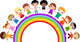 children and rainbow Wall Decal