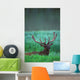 Male Elk With Felt On Antlers Wall Mural