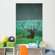 Male Elk With Felt On Antlers Wall Mural