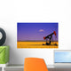 Pumpjack In A Canola Field Wall Mural