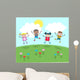 Happy Jumping Mixed Kids Wall Mural
