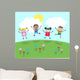 Happy Jumping Mixed Kids Wall Mural