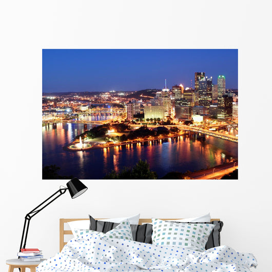Pittsburgh at night Wall Mural