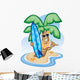 Palm Tree and Surfboard Wall Decal