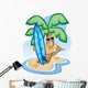 Palm Tree and Surfboard Wall Decal