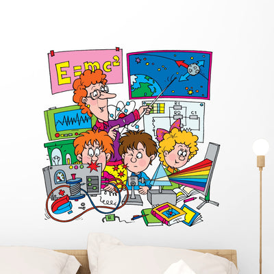 Physics Wall Decal shown on a wall
