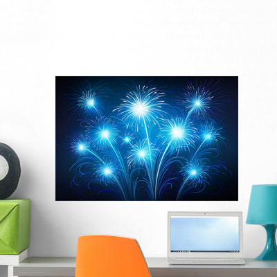 Fireworks shown on a wall