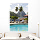 swimming pool view of piton mountains  Caribbean Sea Soufriere S Wall Mural