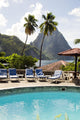 swimming pool view of piton mountains  Caribbean Sea Soufriere S Wall Mural