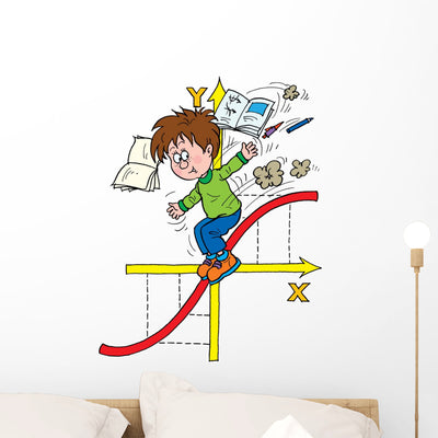 Mathematics Wall Decal shown on a wall