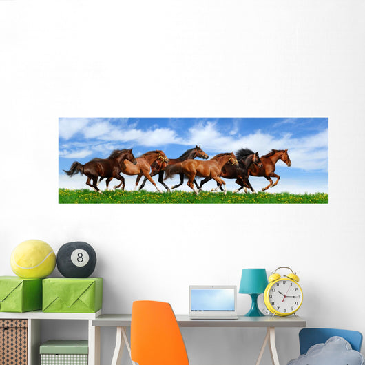 herd gallops Wall Mural