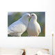 Two Loving White Doves Wall Mural