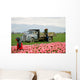 tulip farm workers Wall Mural
