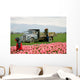 tulip farm workers Wall Mural