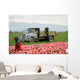 tulip farm workers Wall Mural