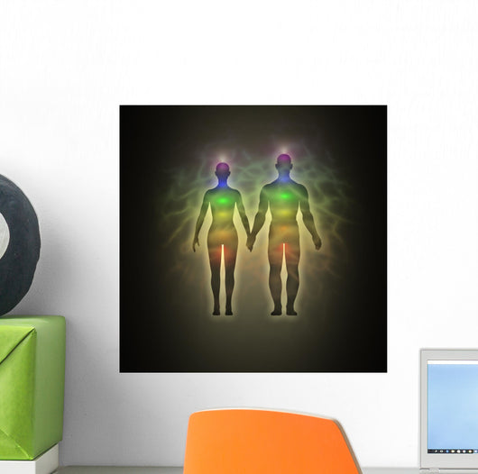 Woman and Man Silhouette Wall Mural