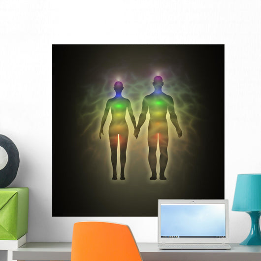 Woman and Man Silhouette Wall Mural