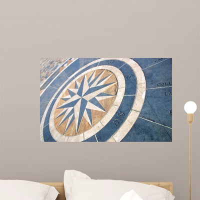 Wind Rose Wall Decal shown on a wall