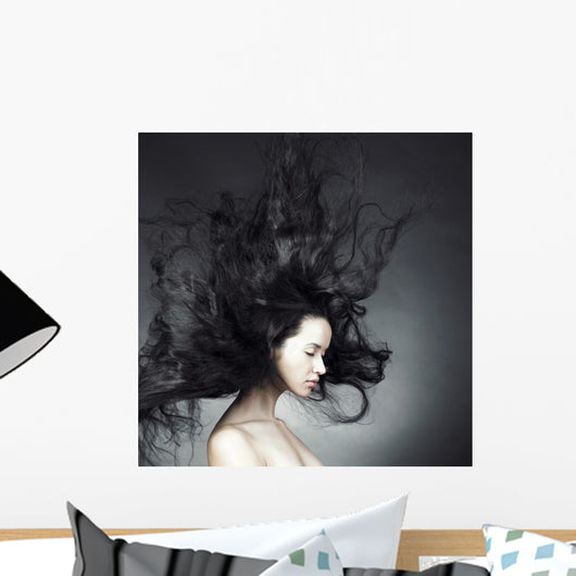 Beautiful woman with magnificent hair Wall Mural