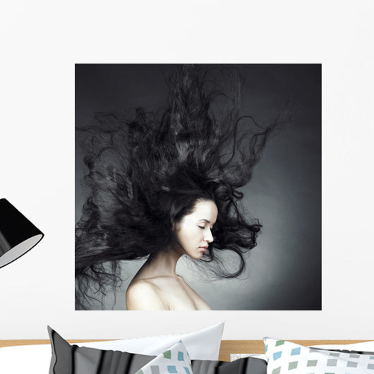 Beautiful woman with magnificent hair Wall Mural