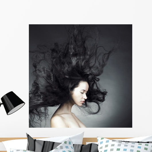 Beautiful woman with magnificent hair Wall Mural
