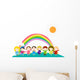 Cartoon Children and Rainbow Wall Mural