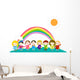 Cartoon Children and Rainbow Wall Mural