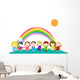 Cartoon Children and Rainbow Wall Mural