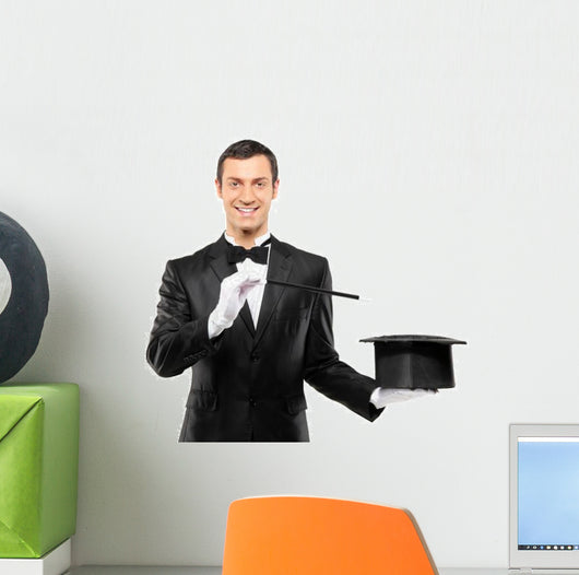 Magician Black Suit Holding Wall Decal