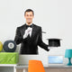 Magician Black Suit Holding Wall Decal