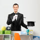 Magician Black Suit Holding Wall Decal