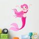 Pink Mermaid Girl Wall Decal