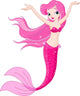 Pink Mermaid Girl Wall Decal