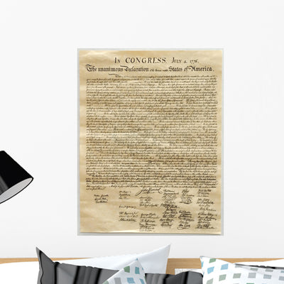 Declaration Independence Wall Mural shown on a wall