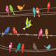 Birds on Wires Wall Mural