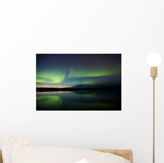 Aurora Borealis Over a Lake Wall Mural