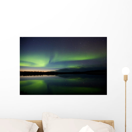 Aurora Borealis Over a Lake Wall Mural