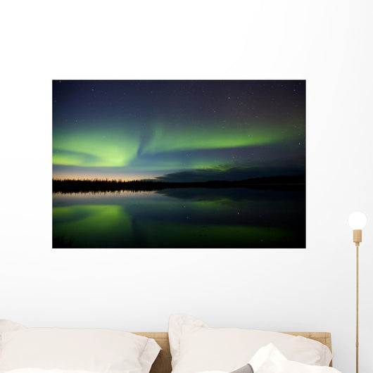 Aurora Borealis Over a Lake Wall Mural