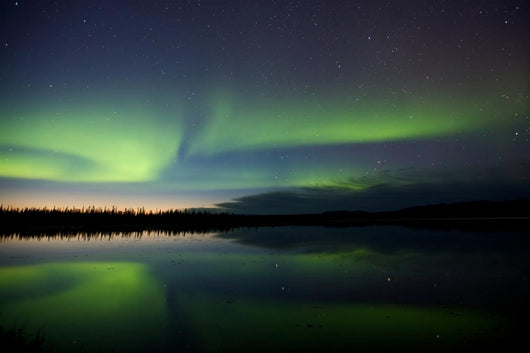 Aurora Borealis Over a Lake Wall Mural