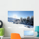Blue sky over snowy white mountains Wall Mural