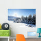 Blue sky over snowy white mountains Wall Mural