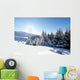 Blue sky over snowy white mountains Wall Mural