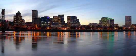 Portland Oregon Panorama at Dusk Wall Mural