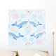 Lovely Blue Whale Wall Mural